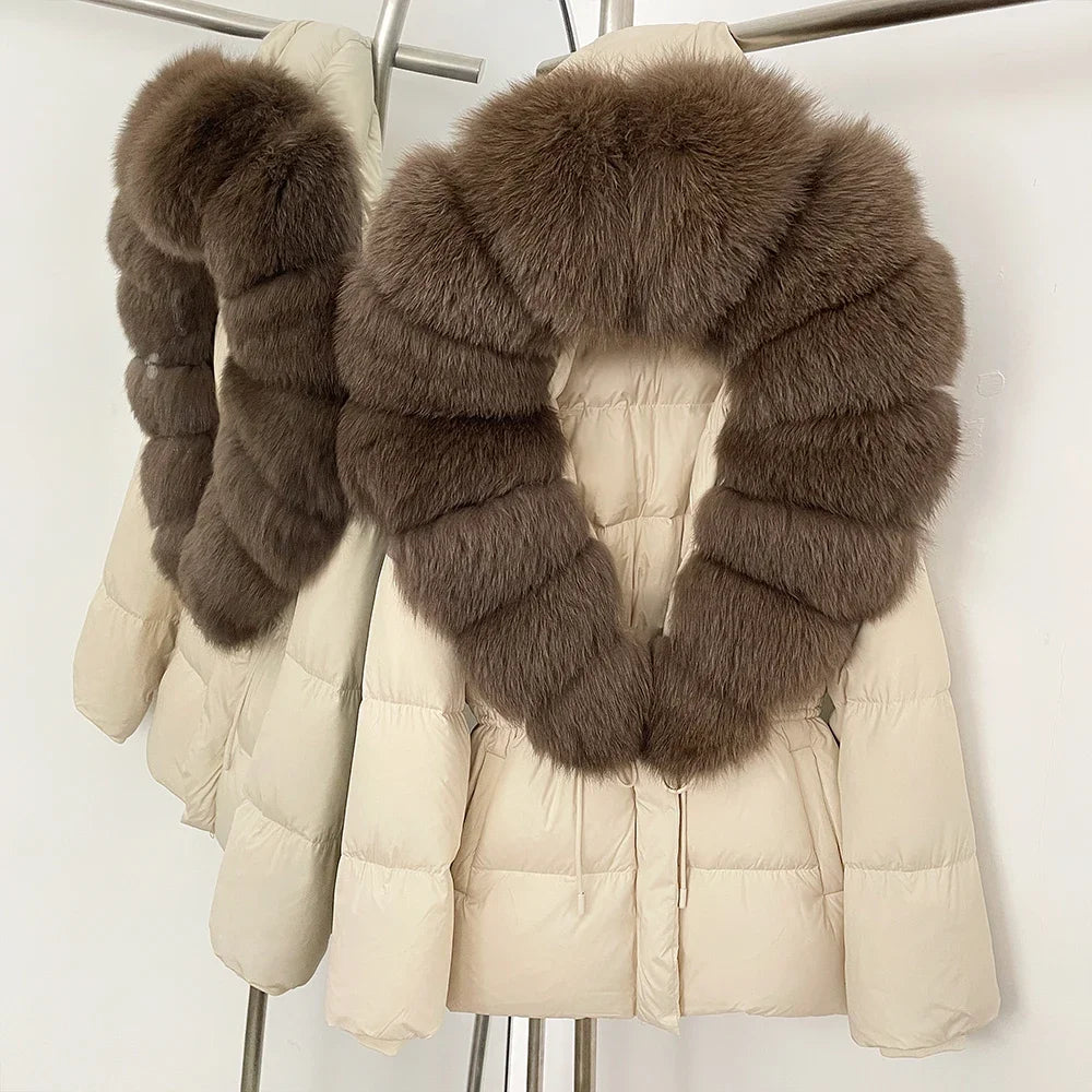 Premium Natural Fur Trim Down Jacket