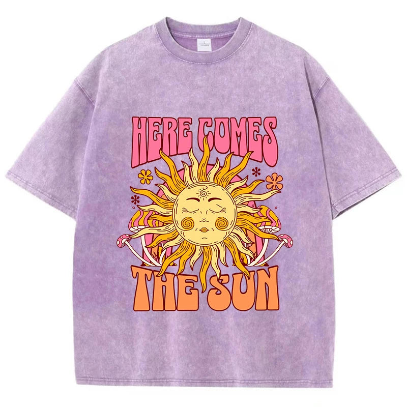 Women's Oversized Washed Cotton Graphic T-Shirt