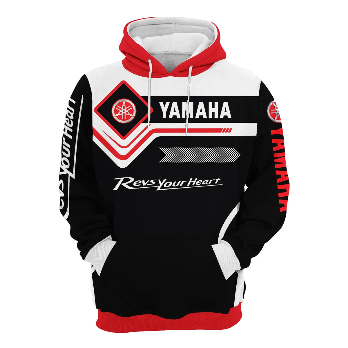 Yamaha men's 3D printed motorcycle hooded pullover shirt, suitable for street wear and motorcycle riding