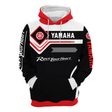 Yamaha men's 3D printed motorcycle hooded pullover shirt, suitable for street wear and motorcycle riding