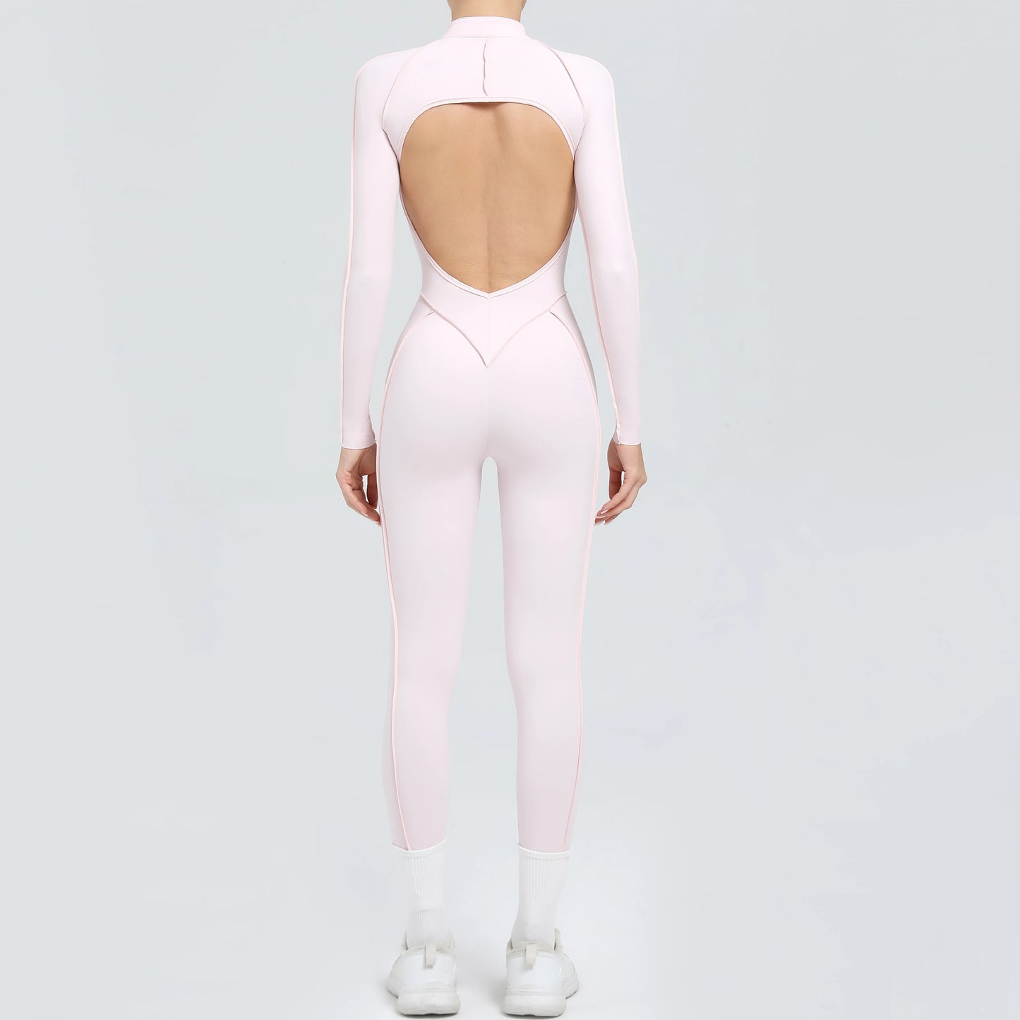 Long Sleeve Zip-Front Yoga Jumpsuit