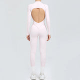 Long Sleeve Zip-Front Yoga Jumpsuit