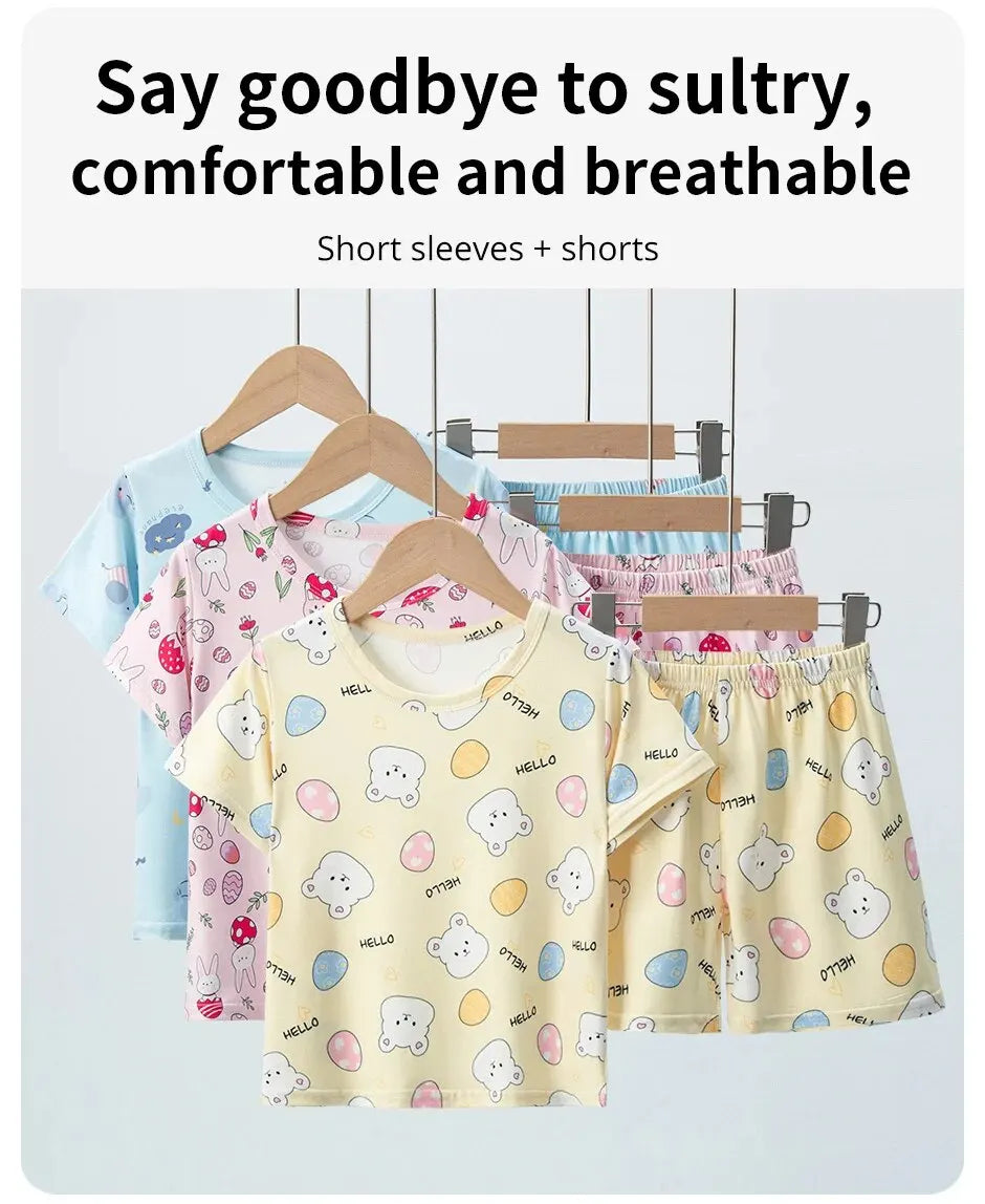 CHILDREN'S Clothing Short Sleeve Shorts 2-piece Suit