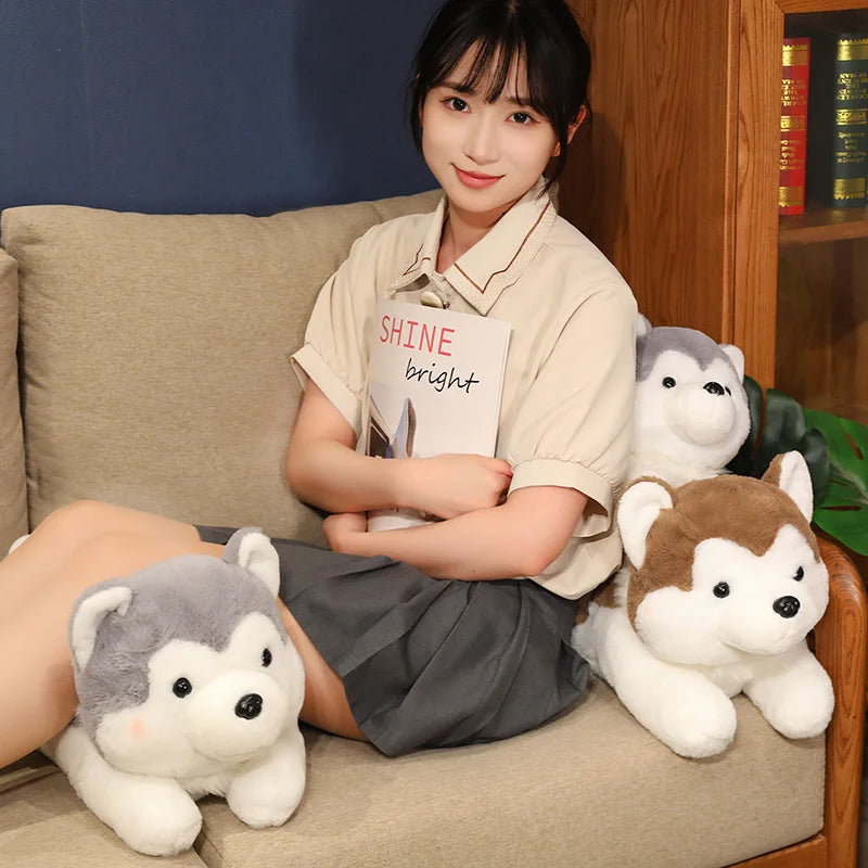 Cute Lying Husky Plush Pillow