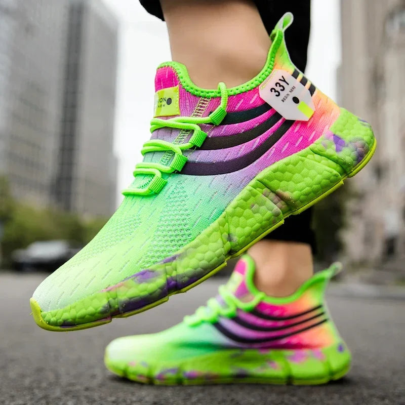 Unisex Colorful Fashion Running Shoes – Non-Slip Casual Walking Sneakers