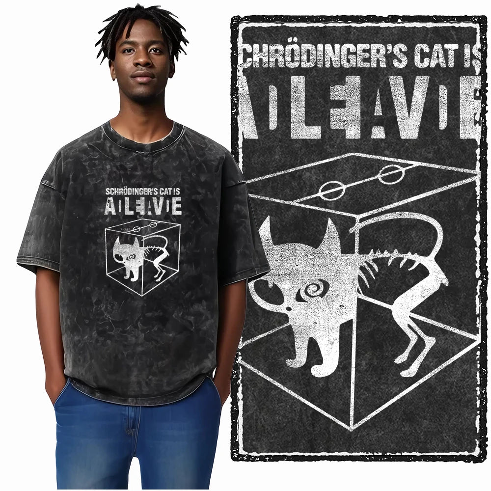 DB Cat Acid-Washed Graphic Tee