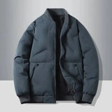 Men's Casual Baseball Collar Warm Cotton Jacket