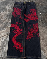 Dragon Print Y2K Baggy Jeans