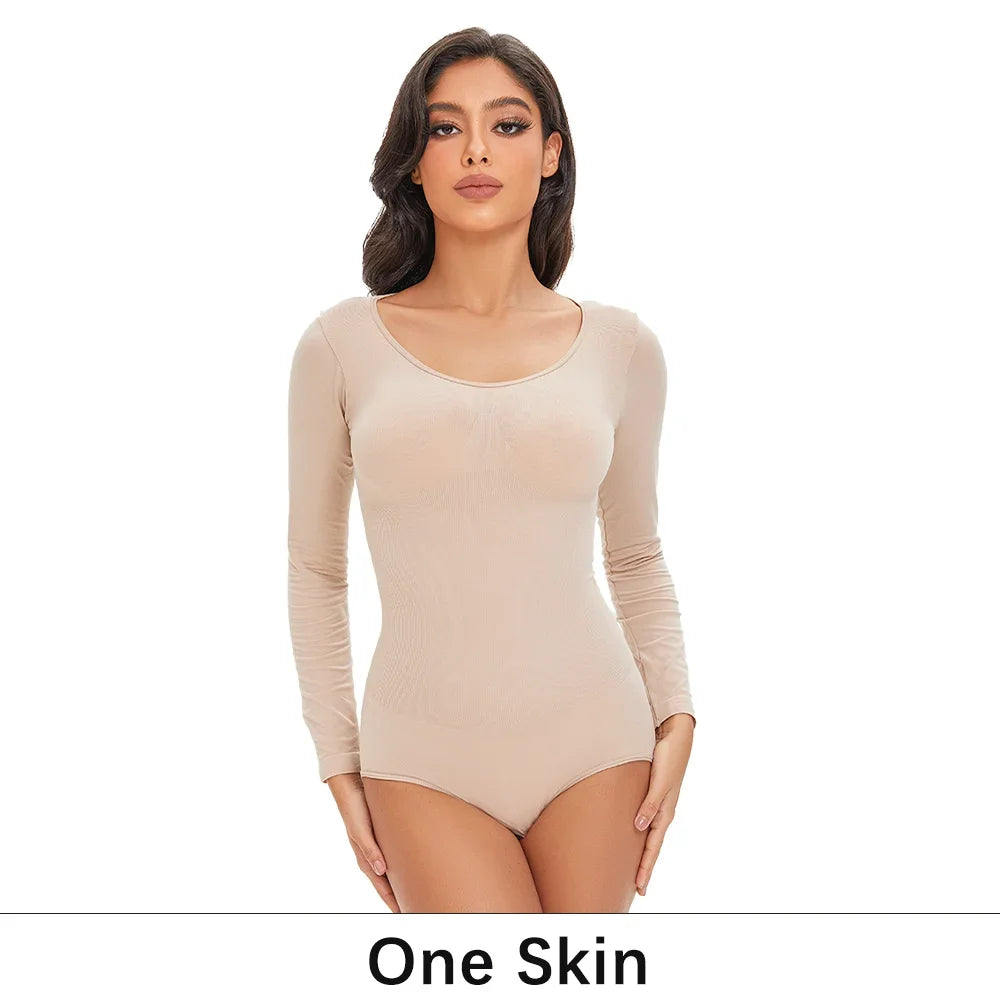 Seamless Tummy Control Long Sleeve Body Shaper