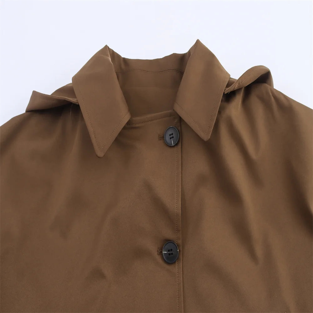 European Style Hooded Trench Jacket