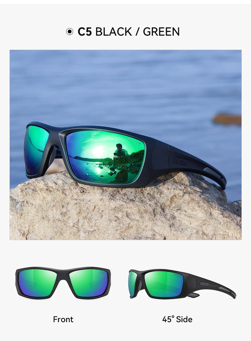 KDEAM New Polarized Fishing Sunglasses TR90 Frame Comfortable Anti slip Design Outdoor Fashion Sports Glasses Men Women Goggles