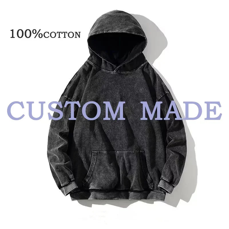 Vintage Wash Oversized Cotton Hoodie