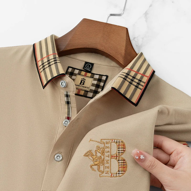 Men's Embroidered Polo Shirt – Breathable Summer Style