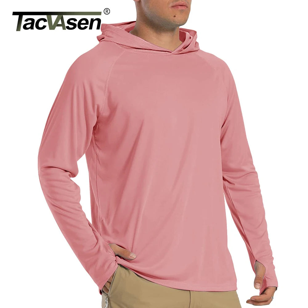 TACVASEN Men's Quick-Dry Long Sleeve Hooded T-Shirt
