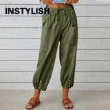 Women's High-Waist Cotton Linen Pants