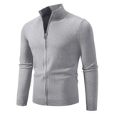 Slim Fit Zipper Cardigan – Premium USA-Made Knit Sweater
