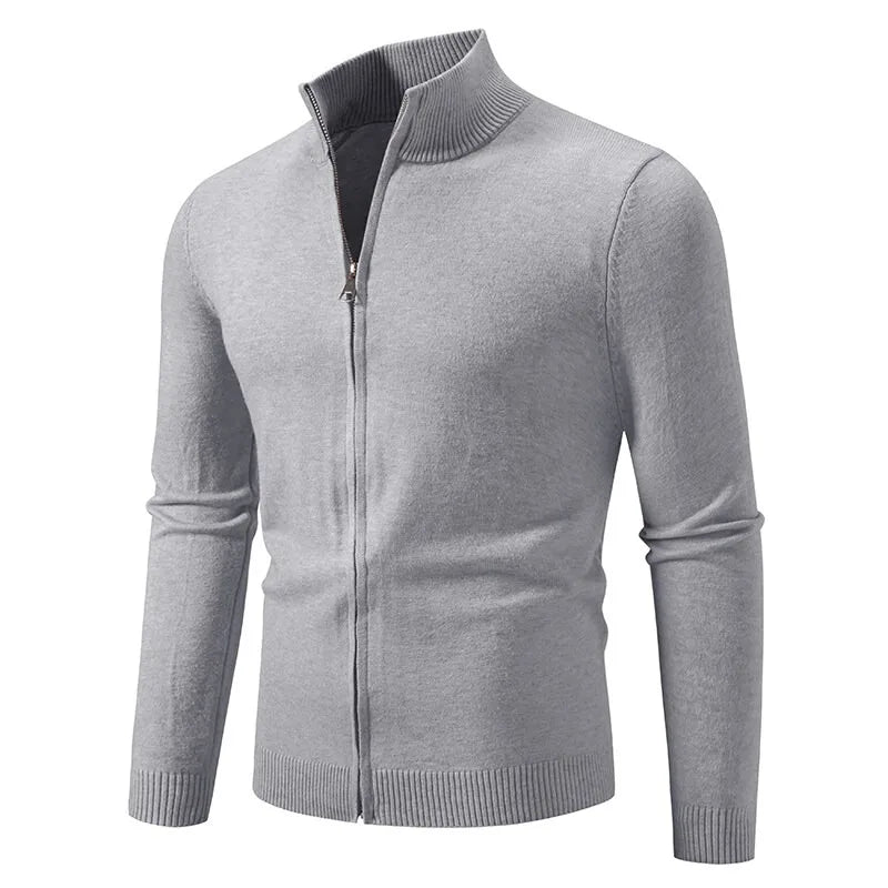Slim Fit Zipper Cardigan – Premium USA-Made Knit Sweater