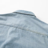 Men's Casual Denim Shirt Jacket Classic Button Up Workwear Style Jean Coat for Spring Fall