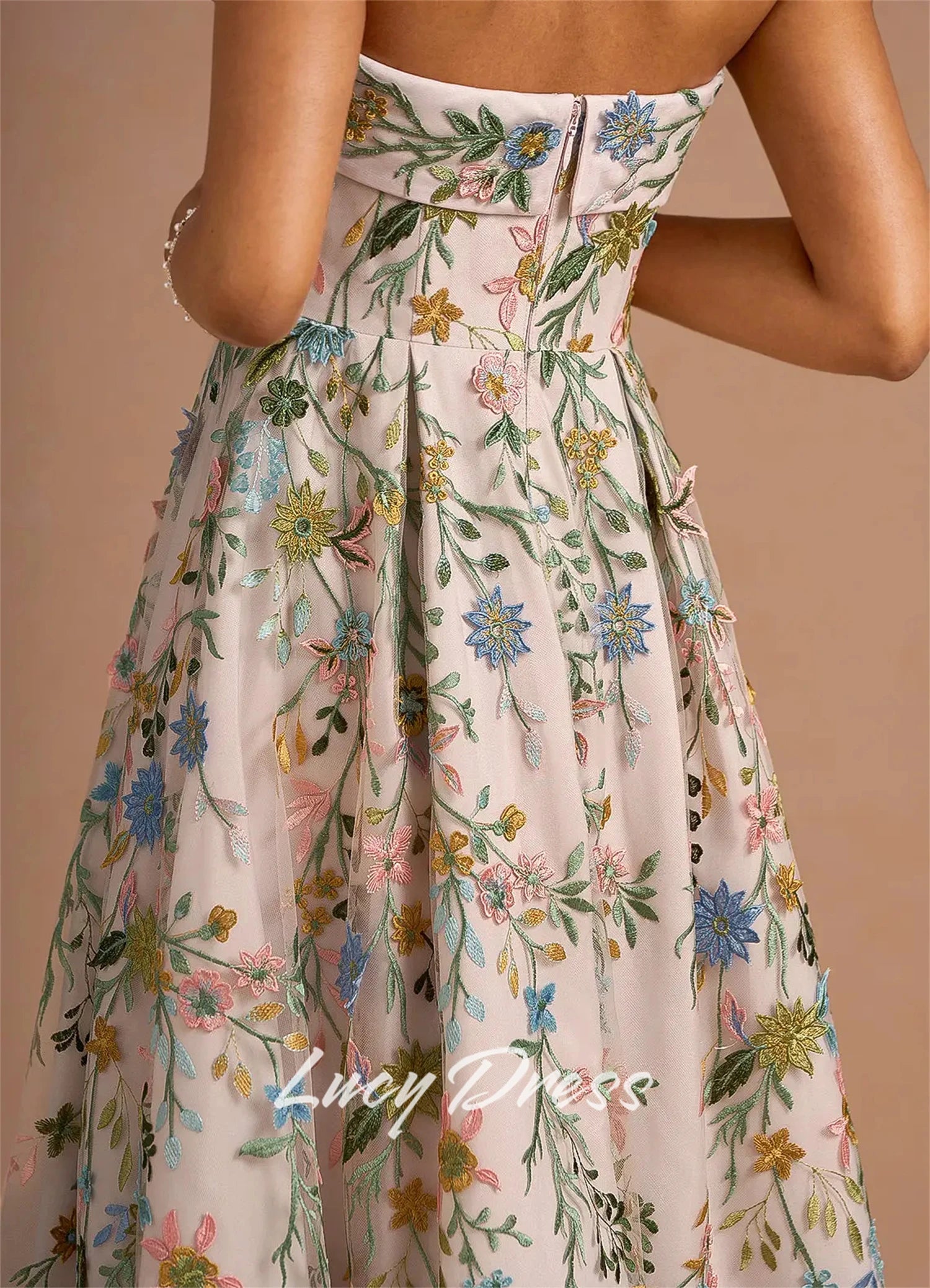 Lucy Floral A-Line Gown | Wedding & Prom Dress