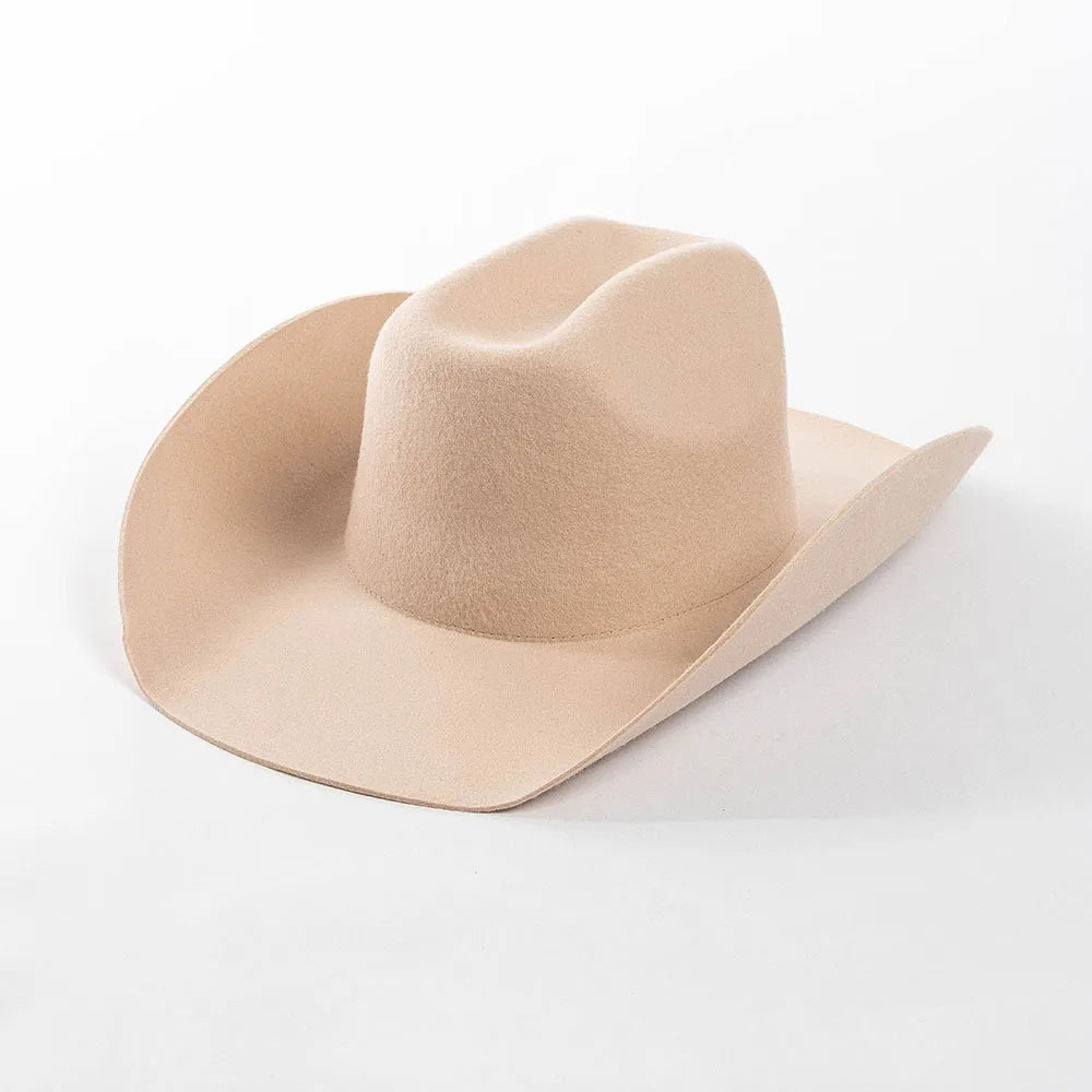 USPOP Wide Brim Wool Cowboy Hat – Unisex Felt Fedora