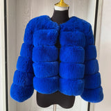 Elegant Winter Faux Fox Fur Crop Jacket