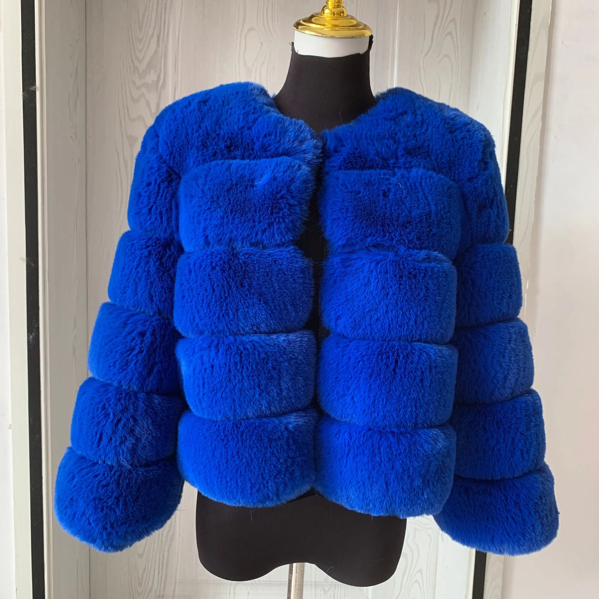 Elegant Winter Faux Fox Fur Crop Jacket