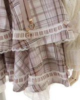 Lolita Plaid Strap Skirt – High Waist Mini for Women