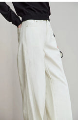 AMII Minimalist 2025 Autumn New Arrival Pants Minimalism Retro Casual Office Lady Pure Cotton Jeans Women Denim Trouser 12543141