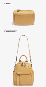 Zency Soft Genuine Leather Women Small Casual Backpack Travel Rucksack Shoulder Bag Purse Preppy Style Mochila 2025