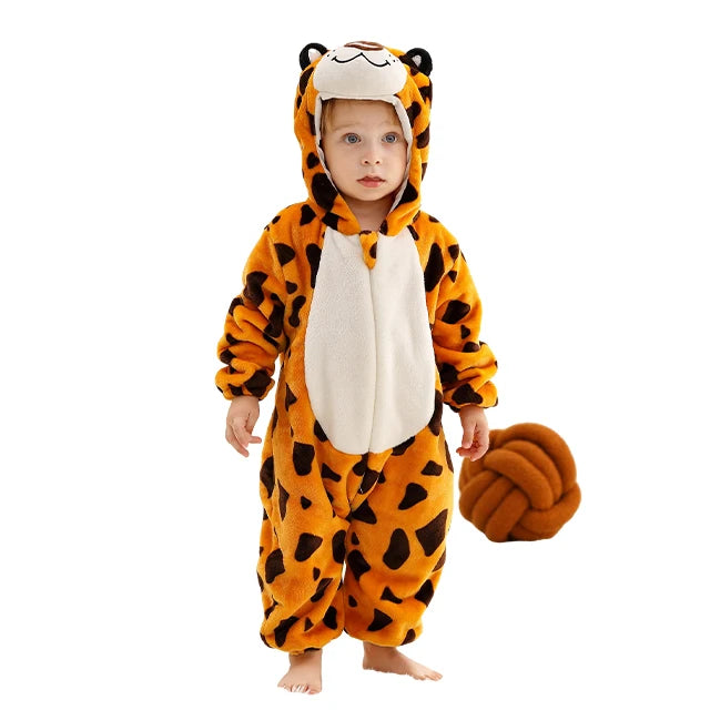 Plush Hooded Baby Winter Romper