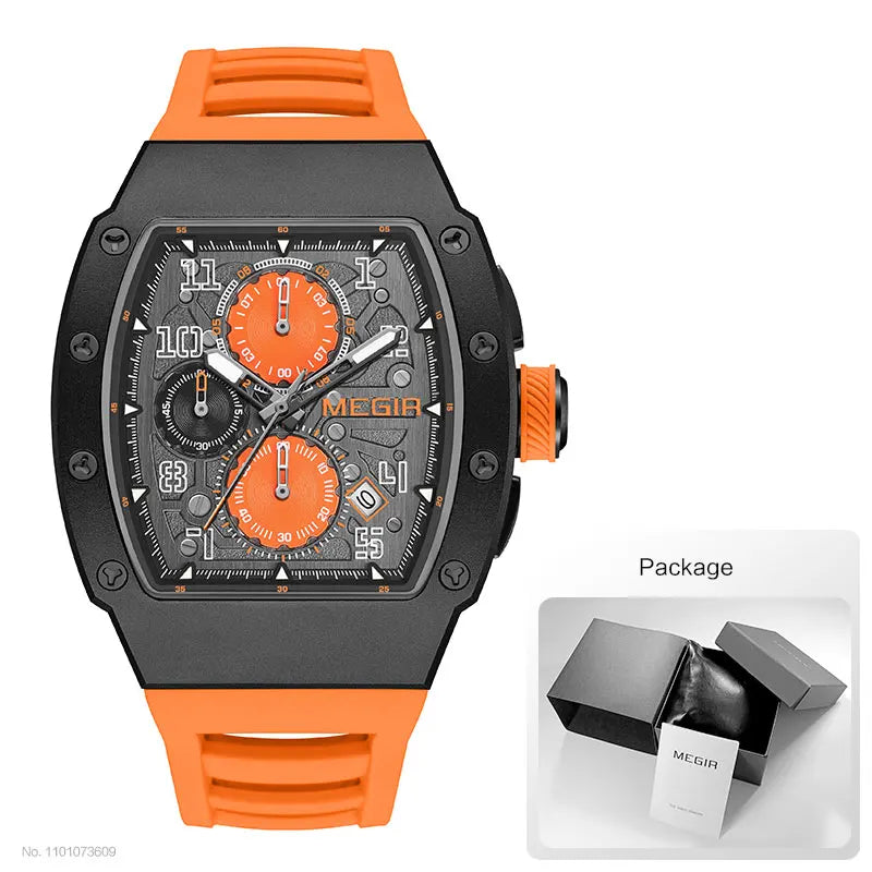 Men's Sport Chronograph: Stainless Steel Waterproof Quartz Watch