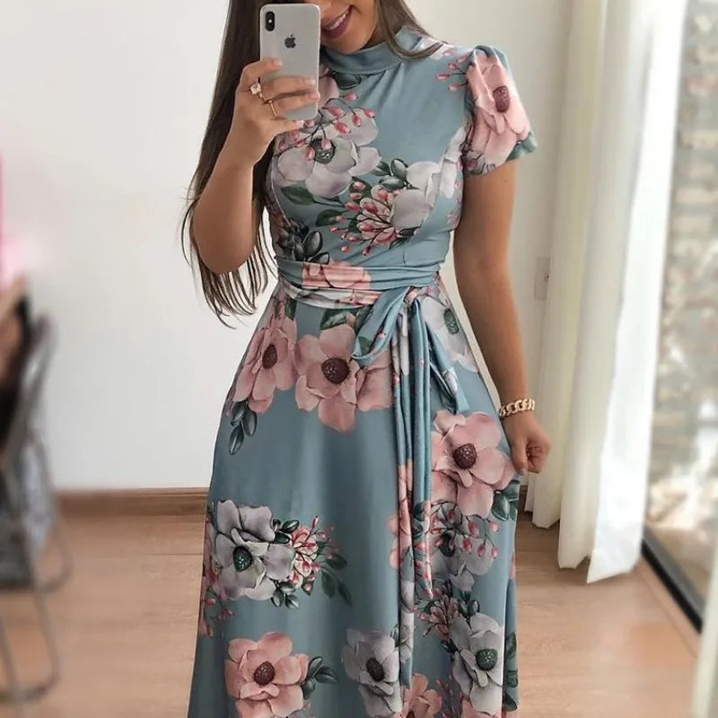 Floral Print Floor-Length Maxi Dress