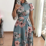 Floral Print Floor-Length Maxi Dress