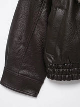 Oversized Faux Leather Winter Jacket