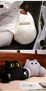 Thickened Cat Back Cushion Siamese Calico Cat Sofa Bed Chair Lumbar Support Cushion Comfortable Throw Pillow Home Decor Girl