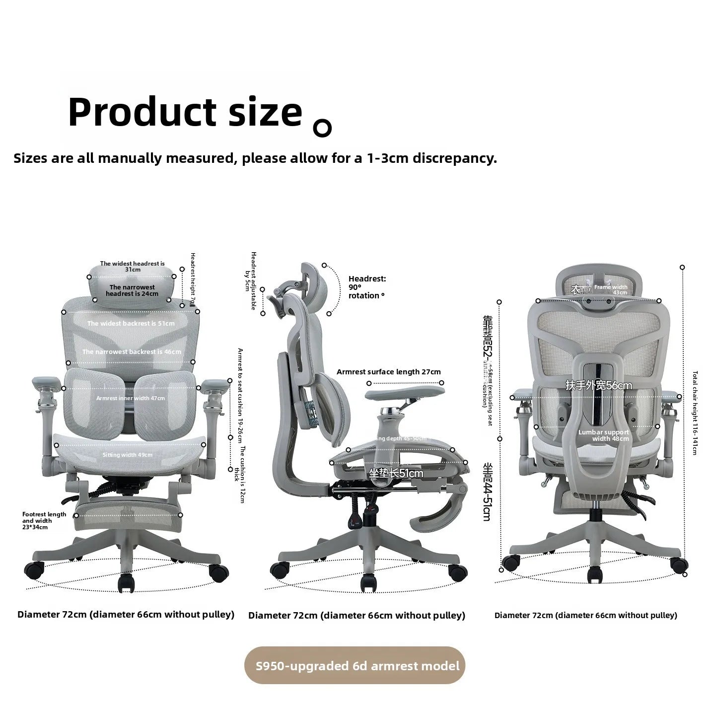 Ergonomic Gaming Chair with 6D Armrest & Lumbar Support