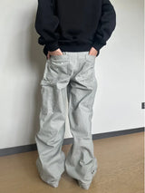 PFNW 2025 Autumn Men's Jeans Loose Long Pants Korea Fashion High Street Solid Color Male Wide Leg Trousers 28W9729