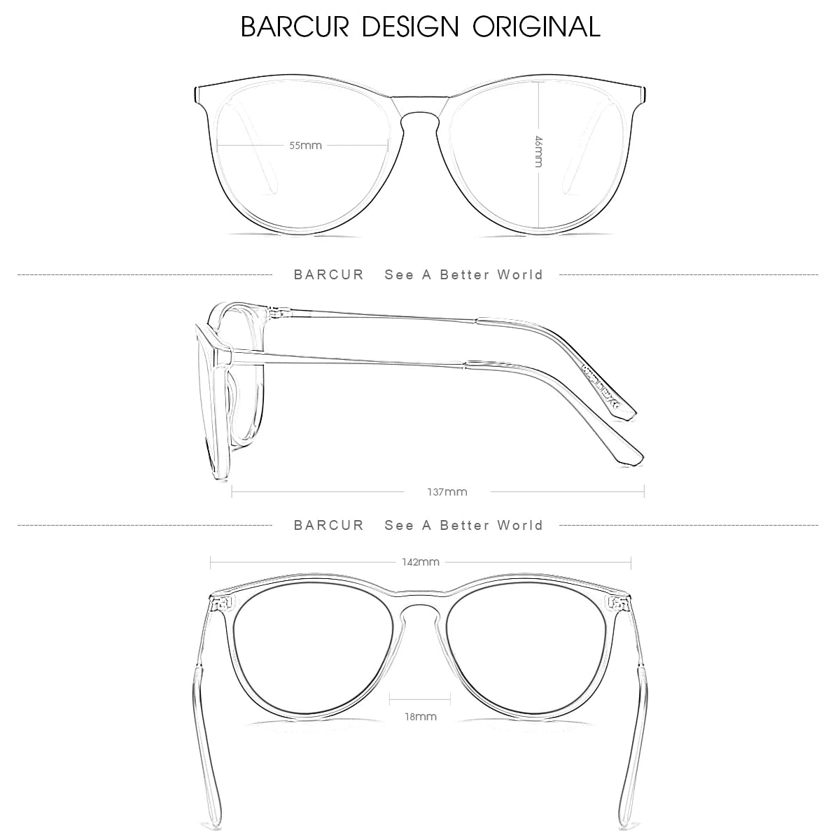 BARCUR Classic Polarized Sunglasses For Both Men Women Essential For Outdoor Driving Business Leisure Sunglasses