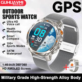 2026 New Military Bluetooth Call Smart Watch Built-in GPS Compass Barometric Altimeter 10ATM Waterproof Sports Smartwatches Men