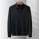 Men's Contrast Polo Shirt – Relaxed Long Sleeve Layered Look