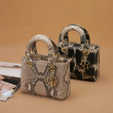 Women's Genuine Leather Snakeskin Crossbody Shoulder Bag