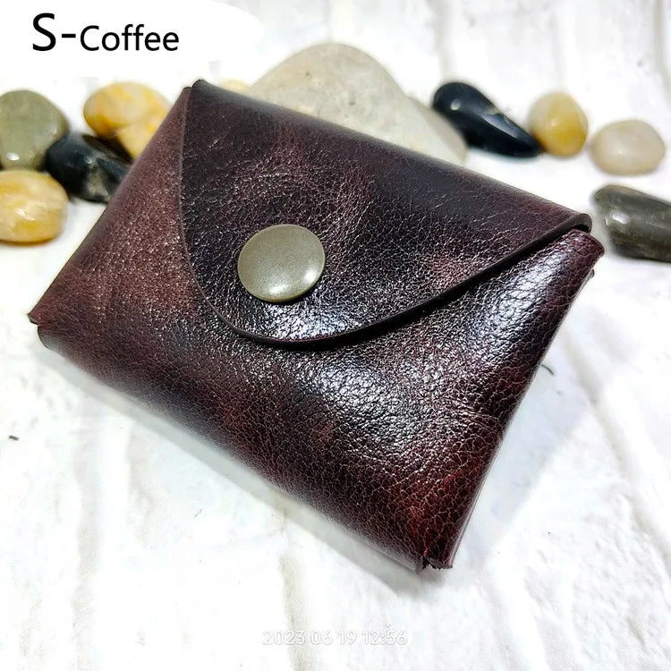 Small Waist Bag Genuine Leather Belt Pack Wallet Coin Purse Card Holder Car Key Pouch Driver's License Case Men Women 6065