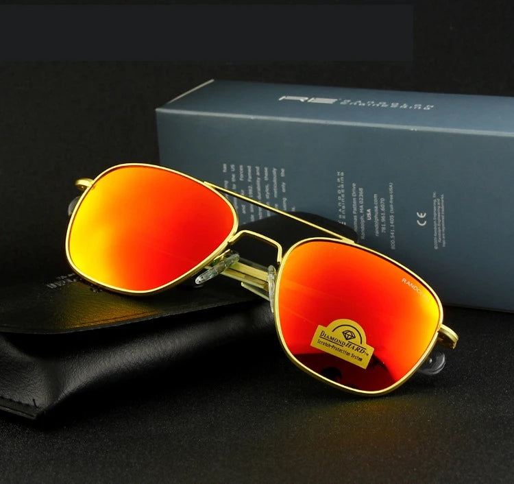 Men's Pilot Sunglasses – Mirror Lens UV400 Alloy Frame