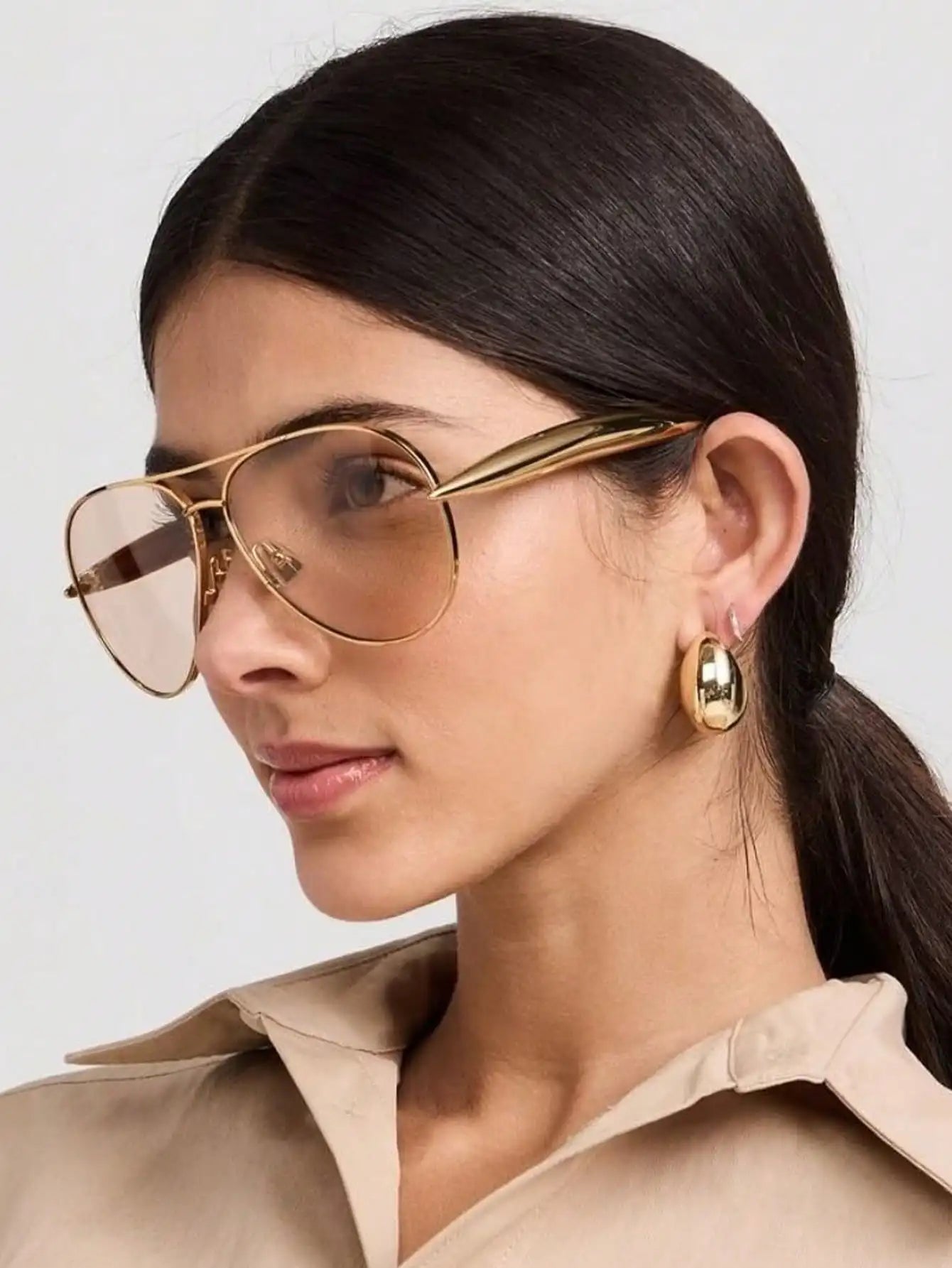 Large Frame Double Bridge Aviator Sunglasses | UV400