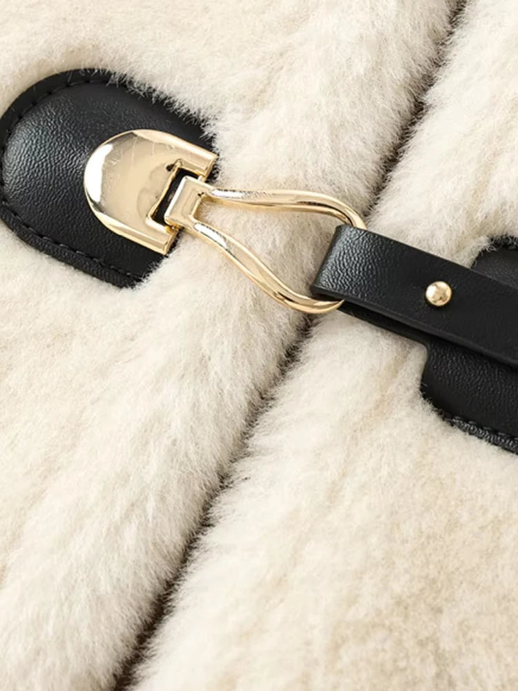 Elegant Faux Fur Toggle Coat