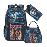 Hot Katseye Funny Print Backpacks WIth Lunch Bags Multi-pocket Camouflage Teens Travel Laptop Backpack Women School Bag Mochila