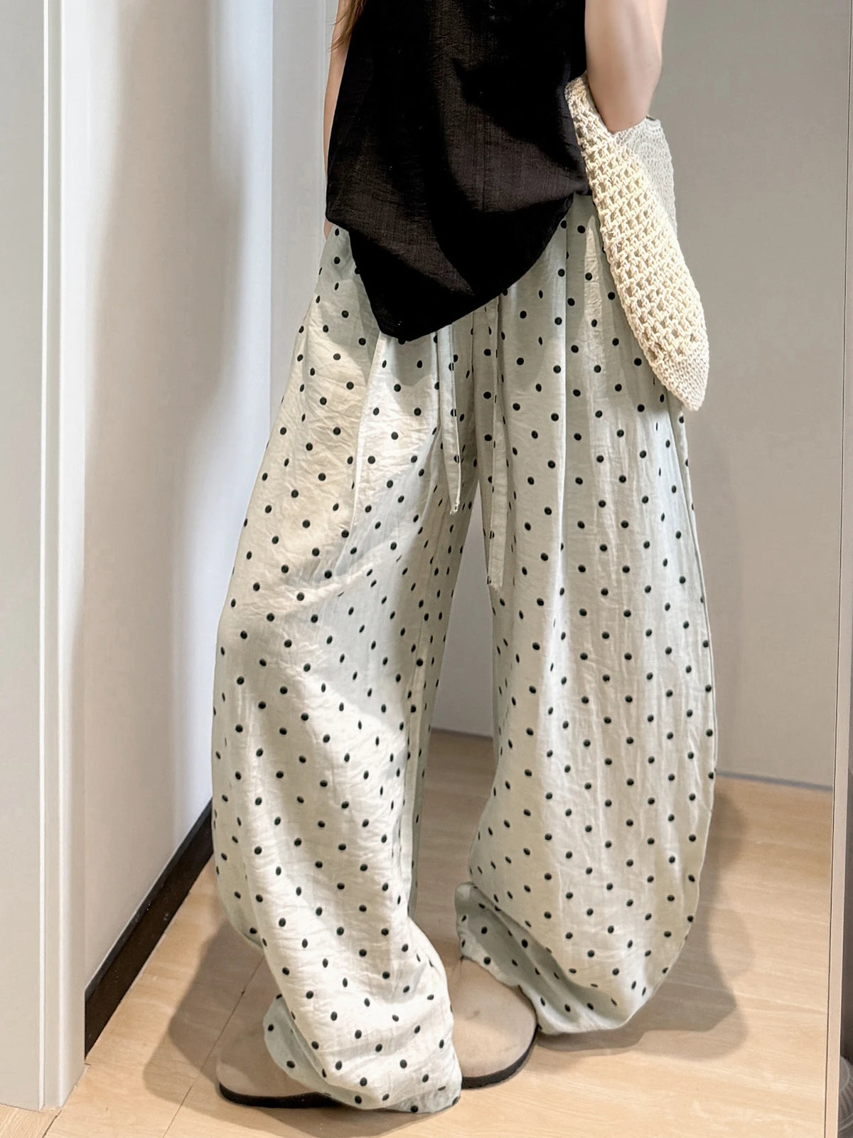 Women's Linen Blend Wide-Leg Pants