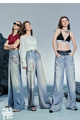 TOYOUTH Women Denim Jean 2025 Spring New Long Pants 8518053