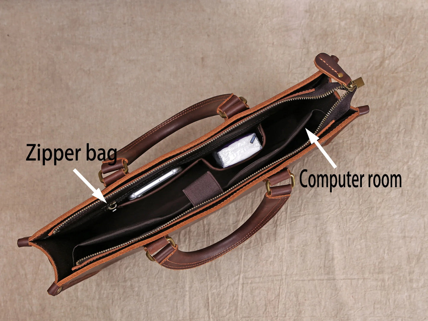 Original Ultra-Simple High Quality Men's Leather Document Baotou Layer Cowhide Computer Bag Business Trip Office Handbag