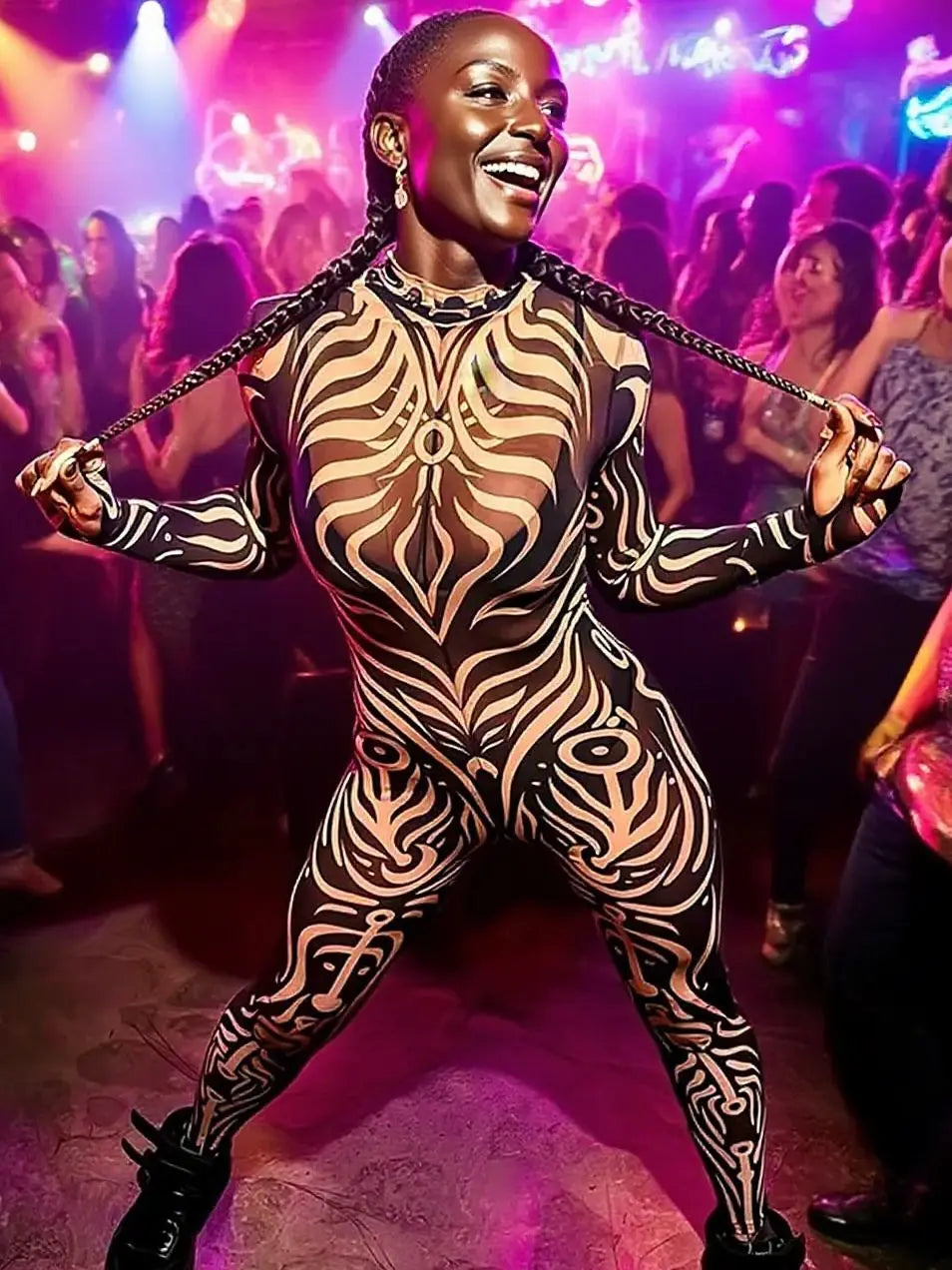 Urban Print Turtleneck Bodysuit